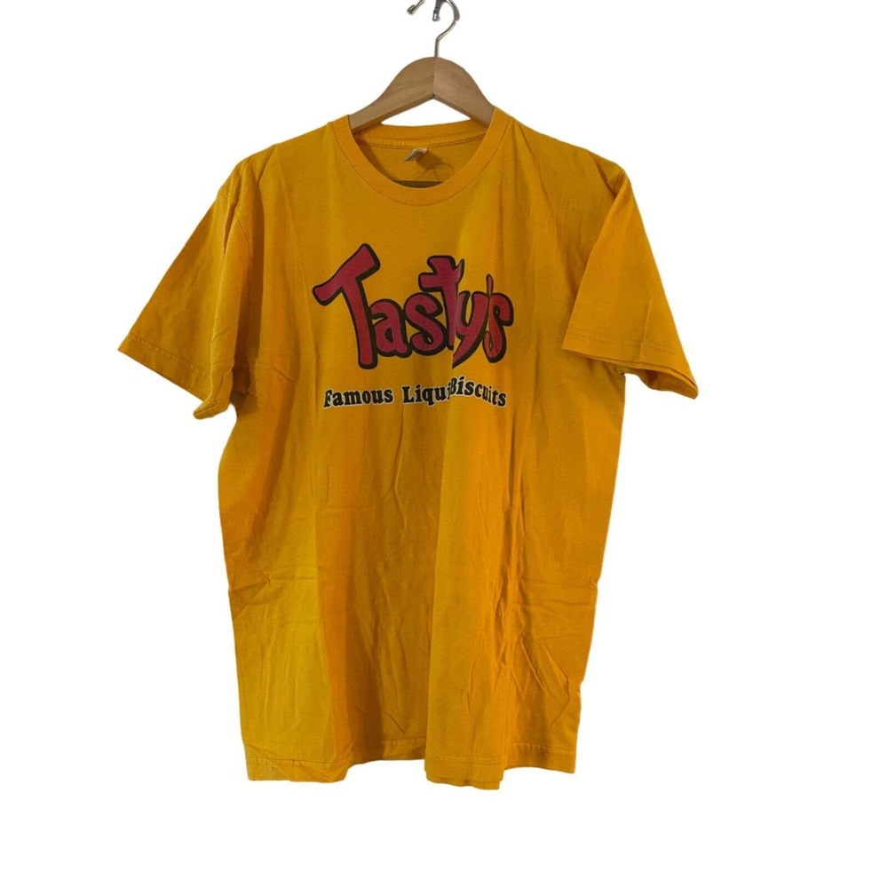 American Apparel Men's Tasty Beverage Co Tee XL Tasty's Famous‎ Liquid Biscuits